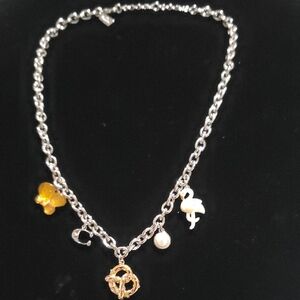 COACH Silver Charm Necklace with Gold Accents‎